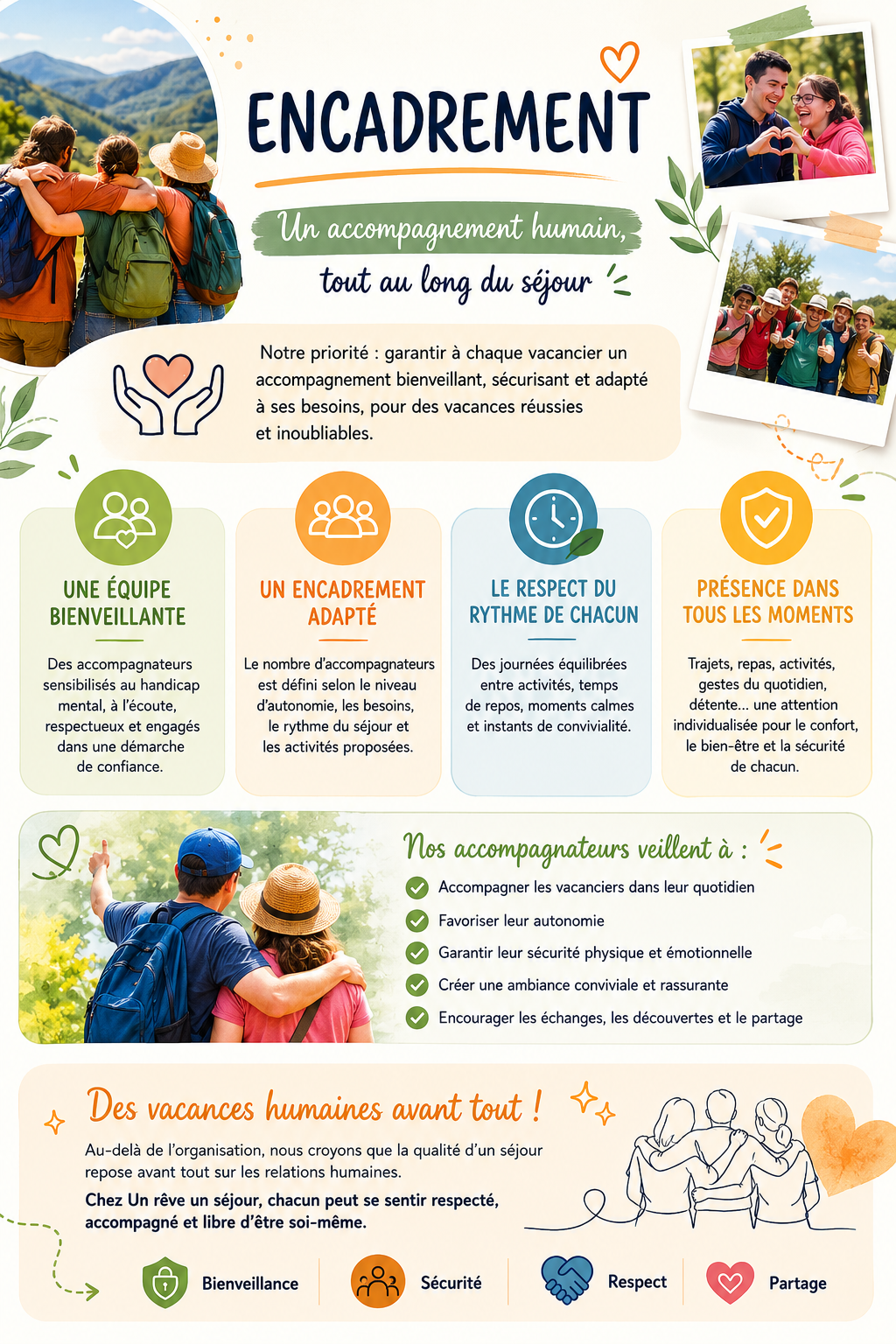 Accompagnement humain séjours adaptés